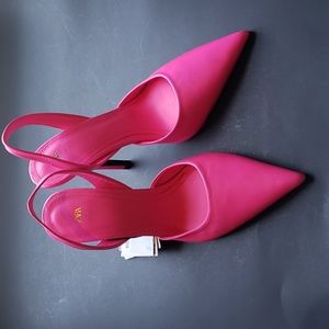 Zara Hot Pink Slingback Heeled Shoes Size 6.5 - NWT/ Read updates.
